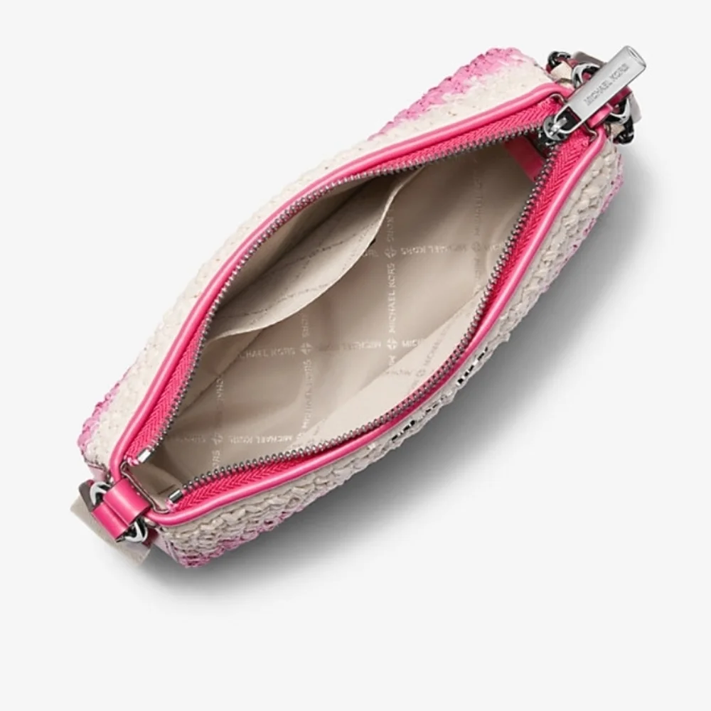 Michael Kors Jet Set Small Ombre Straw Crossbody Bag
